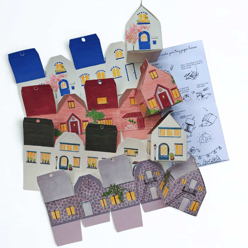 DIY Paper Houses Craft Kit Set of 4