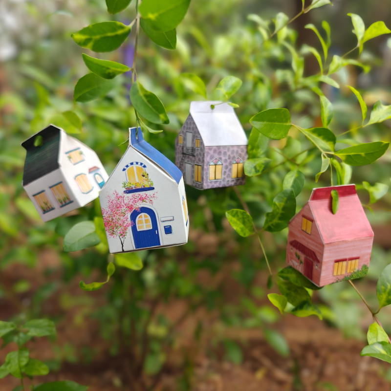 DIY Paper Houses Craft Kit Set of 4