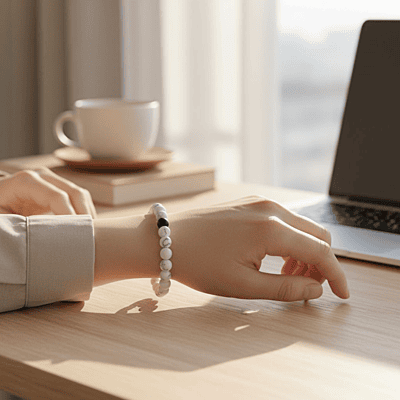 Howlite Natural Stone Bracelet Howlite Natural Stone Bracelet