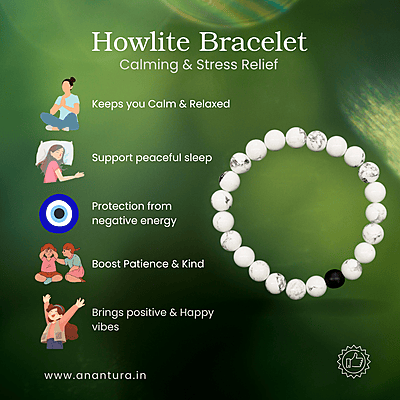 Howlite Natural Stone Bracelet Howlite Natural Stone Bracelet
