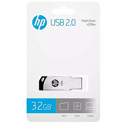 HP v236w 32GB USB 2.0 Pen Drive, Grey HP v236w 32GB USB 2.0 Pen Drive, Grey