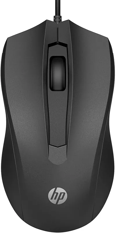 HP Wired Mouse 100 with 1600 DPI Optical Sensor, USB Plug-and -Play,ambidextrous Design, Built-in Scrolling and 3 Handy Buttons. 3-Years Warranty