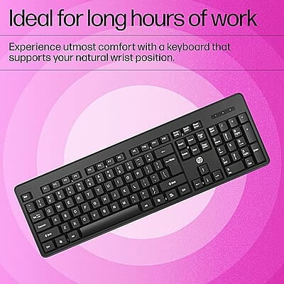 HP K160 Wireless Keyboard/Quick Comfy accurate/12 Fn Shortcut Keys/Plug and Play USB/ 3 Years Warranty, Black HP K160 Wireless Keyboard/Quick Comfy accurate/12 Fn Shortcut Keys/Plug and Play USB/ 3 Years Warranty, Black
