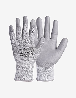 Karam Cut Resistance with Grey PU Coating Glove, HS41
