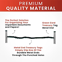 Pack of 100 101mm Metal End Treasury Tags