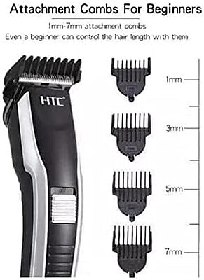 HTC AT538 Rechargeable Hair Beard Trimmer for Men Trendy Styler HTC Trimmer Stainless Steel Sharp Blade Beard Shaver