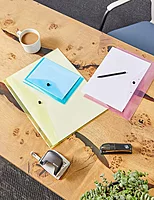 Pack of 12 Janrax A5 Yellow Document Wallets