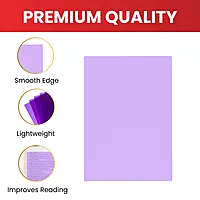 Pack of 8 A5 Plain Purple Dyslexia Overlay Reading Sheets â€“ PET Material, Rounded Corners