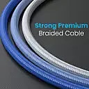 Portronics POR 3010 HUE X USB-C to USB-C Cable – 60W, Dual Tone, Braided, 1M, White & Blue