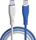 Portronics POR 3010 HUE X USB-C to USB-C Cable – 60W, Dual Tone, Braided, 1M, White & Blue