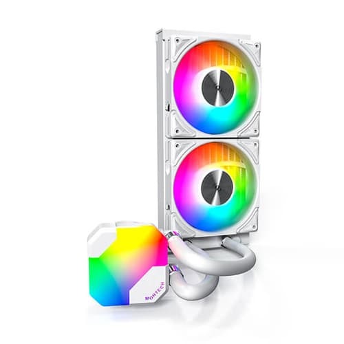 Montech HyperFlow ARGB 240 White – 240mm AIO Liquid CPU Cooler | Dual Fans