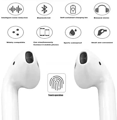 i12 Wireless / Bluetooth In the Ear Airpod with mic