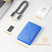 IDSONix IDPW25 2.5-Inch Hard Drive Enclosure – USB 3.0 | Tool-Free Design | Durable