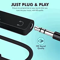 Portronics iKonnect One 2-in-1 8Pin to Aux Audio Adapter with Charging and Music Play for All iOS Mobile Phone Devices , 12cm Wire(Black) Portronics iKonnect One 2-in-1 8Pin to Aux Audio Adapter with Charging and Music Play for All iOS Mobile Phone Devices , 12cm Wire(Black)