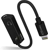 Portronics iKonnect One 2-in-1 8Pin to Aux Audio Adapter with Charging and Music Play for All iOS Mobile Phone Devices , 12cm Wire(Black) Portronics iKonnect One 2-in-1 8Pin to Aux Audio Adapter with Charging and Music Play for All iOS Mobile Phone Devices , 12cm Wire(Black)