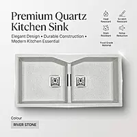 Quartz Elite Double Bowl Sink (River Stone)