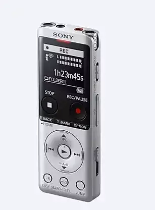 Sony ICD-UX570 Digital Voice Recorder – 4GB Storage | 1.42 Inch Display | Built-in USB | Silver