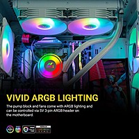 Ant Esports ICE-240 ARGB Liquid Cooler – 240mm AIO | Dual 120mm Fans | White