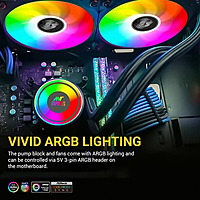 Ant Esports ICE-240 ARGB Liquid Cooler – 240mm AIO | Dual 120mm Fans | Black