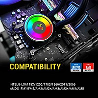 Ant Esports ICE-240 ARGB Liquid Cooler – 240mm AIO | Dual 120mm Fans | Black