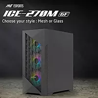 ANT Esports ICE 270M 6F ARGB ATX Mid Tower Case – Tempered Glass | 6 Fans | USB 3.0