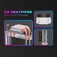 Ant Esports ICE-C200 V2 120mm CPU Air Cooler – Dual Copper Heat Pipes | Rainbow Fan