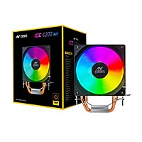 Ant Esports ICE-C200 V2 120mm CPU Air Cooler – Dual Copper Heat Pipes | Rainbow Fan