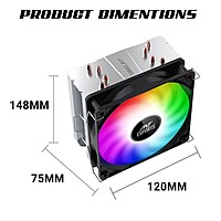 Ant Esports ICE-C400 120mm CPU Air Cooler – Rainbow LED Fan | Hydro Bearing | 65 CFM