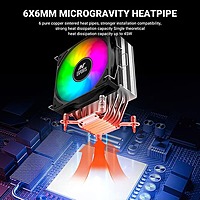 Ant Esports ICE-C612 V2 ARGB CPU Air Cooler – 120mm PWM Fan | 6 Copper Heat Pipes