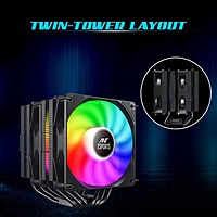 Ant Esports ICE-C621 ARGB CPU Air Cooler – Dual-Tower | 120mm Fan | 6 Heat Pipes | 74 CFM