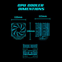 Ant Esports ICE-C621 ARGB CPU Air Cooler – Dual-Tower | 120mm Fan | 6 Heat Pipes | 74 CFM