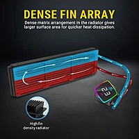 Ant Esports ICE-Flow 360 ARGB Liquid Cooler – 360mm AIO | Triple 120mm Fans | Black