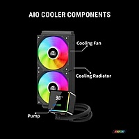 Ant Esports ICEStorm-240 ARGB Liquid CPU Cooler – 240mm AIO | Temp Display | Dual 120mm Fans