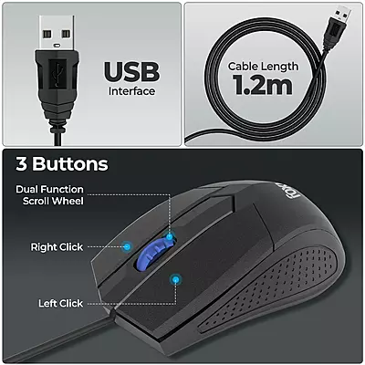 MOUSE WIRED FOXIN GRIP