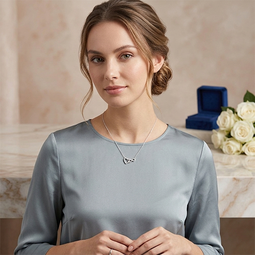 Silver Heart and Infinity Necklace - Eternal Love Gift