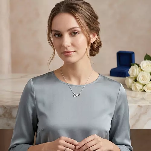 Silver Heart and Infinity Necklace - Eternal Love Gift