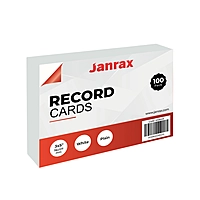 Pack of 100 White Plain 5x3" Record Cards â€“ Blank Study Index Cards for Notes, Revision