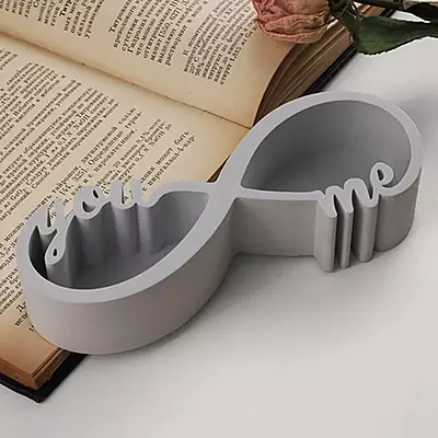 Silicon Mold Candle Concrete Holder You and Me Infinity