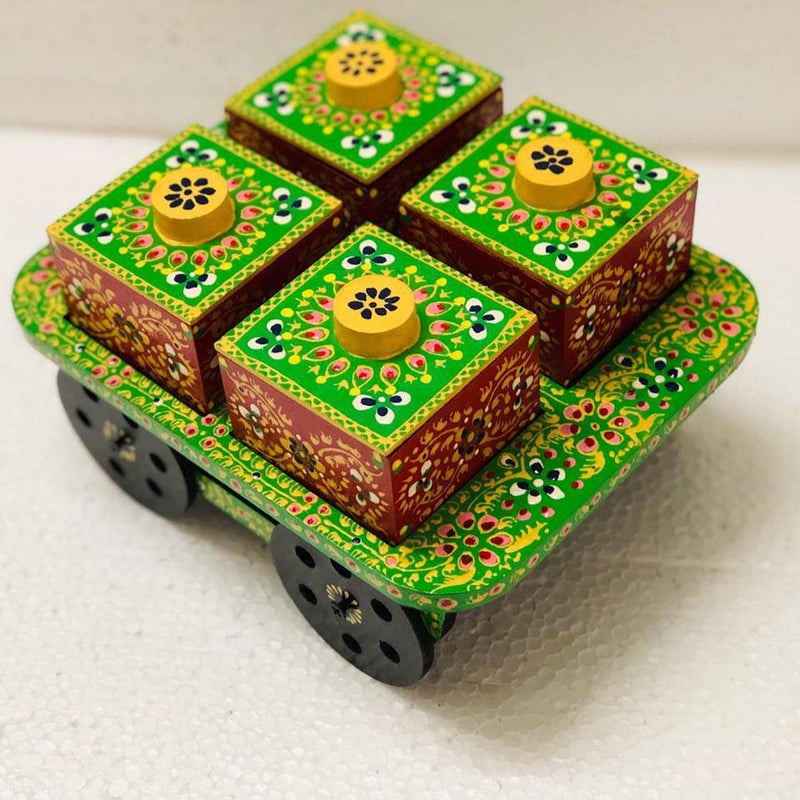 Indian Woodenlia Handcrafted Decorative Serving Tray Indian Woodenlia Handcrafted Decorative Serving Tray