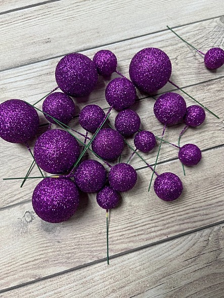 Faux balls Purple