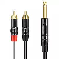 6.35mm TRS Jack Male Plug to Dual RCA Hifi Sound RCA Auxiliary TV Connection Amplifier 5 Meter
