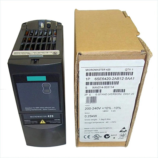 Siemens Micromaster 420 VFD 0.25 kW 1-Phase Input with Filter (6SE6420-2AB12-5AA1)