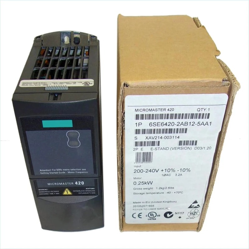 Siemens Micromaster 420 VFD 0.25 kW 1-Phase Input with Filter (6SE6420-2AB12-5AA1)