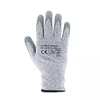 Gloves | Cut level C | HPPE liner | Grey PU coating on Palm | EN:388:4X42C | Size - Large | Model : H3101-5 | Pack of 10