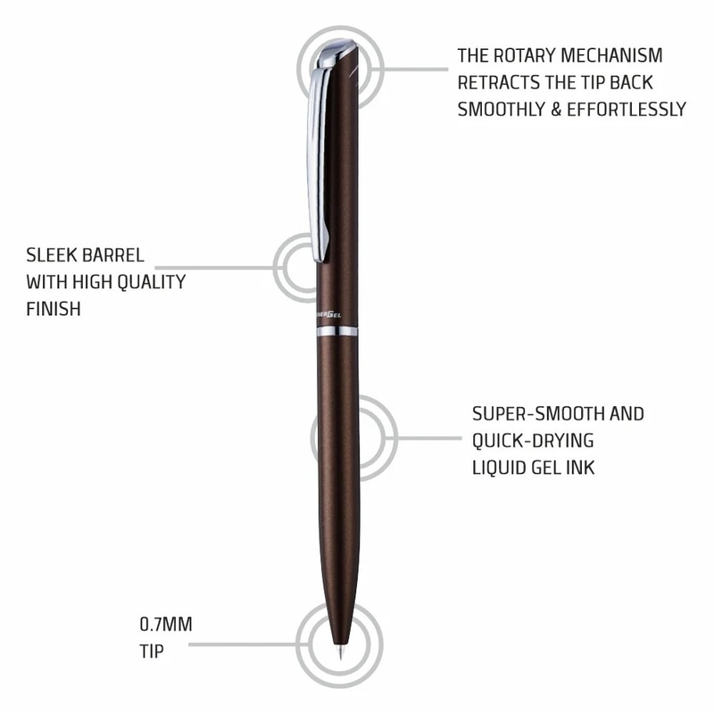 PENTEL BL2007 E-C ENERGEL BROWN BODY (BLUE INK) PENTEL BL2007 E-C ENERGEL BROWN BODY (BLUE INK)