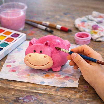 Cute Little Bear and Friends Big - Big Hippo and 3 Small Friends