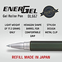 PENTEL BL667DCE ENERGEL GREEN BODY (BLUE INK)