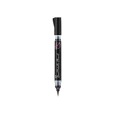 PENTEL BRUSH DUAL METALLIC XGFH-D- BLACK + METALLIC RED
