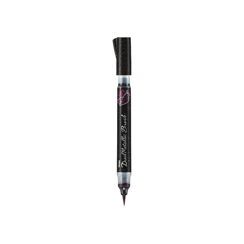 PENTEL BRUSH DUAL METALLIC XGFH-D- BLACK + METALLIC RED PENTEL BRUSH DUAL METALLIC XGFH-D- BLACK + METALLIC RED