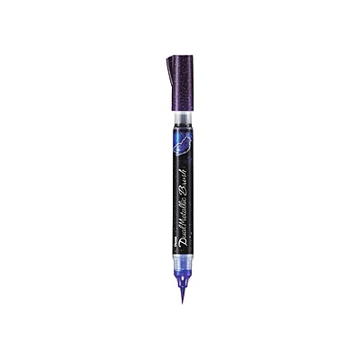 PENTEL BRUSH DUAL METALLIC XGFH-D- VIOLET + METALLIC BLUE